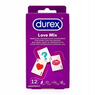 Durex Love Mix 12 ks stimulujúcich kondómov set vrúbkovaných nopov