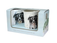 Porcelánový hrnček s podložkou COLLIE 270ml