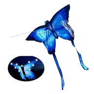 XXL KITE Butterfly BLUE Svietiaca LED 150cm