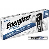 10x ENERGIZER ULTIMATE LITHIUM AAA L92 R3 1,5V lítiové batérie