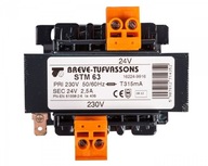 1-fázový transformátor. STM 63VA 230/24V 16224-9916