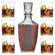 SET WHISKY, KARAFA + 6 HRUBÝCH POHÁROV