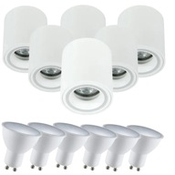 6x Stropné svietidlo Round White + 6x GU10 stud