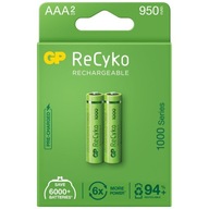 2x GP RECYKO 950mAh AAA R03 ECO NIM batéria