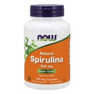 Spirulina 500 mg 120 mäkkých kapsulí NOW Foods