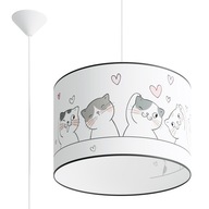 Závesná lampa CAT 40 farebných mačiek pre dievčatko