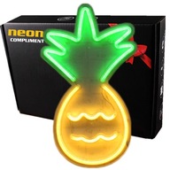 Veľká neónová LED nástenná dekorácia ananás