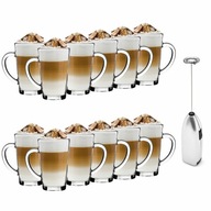 LATTE GLASSES macchiato káva 12 ks + napeňovač