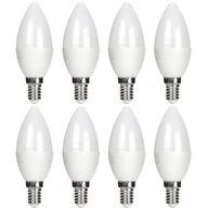 8x LED ŽIAROVKA ÚSPORA ENERGIE C37 E14 10W 800lm 6000K STUDENÁ BIELA