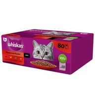 Whiskas Adult 80x85g Klasické jedlá v omáčke Mokré krmivo pre mačky 4 príchute