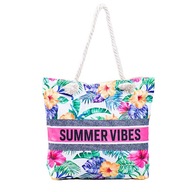 Priestranná SUMMER Shopper Bag, plážová bavlna