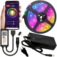 5M RGB LED pásik PRIPRAVENÁ SADA PRE SMART TUYA MOBILNÉ APLIKÁCIE 230V