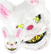 Strašidelná maska ​​RABBIT white HALLOWEEN outfit