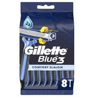 Holiace strojčeky Gillette Blue 3 Comfort Slalom 8 ks