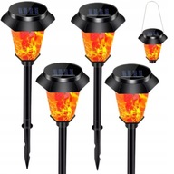 4x LED solárna baterka s efektom FIRE FLAME