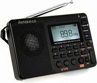 Prenosné rádio Retekess V115, FM/AM/SW mini kuchynské rádio, MP3 prehrávač