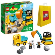 LEGO DUPLO 10931 NÁKLADNÉ A PÁSOVÉ RÝPADLO + DARČEKOVÁ TAŠKA