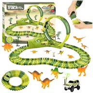 RACE TRACK DINOSAUR LOOP DINO PARK AUTOMATICKÝ NAPÁJANÝ AUTIČKOVÝ DINOSAURY 121 ks