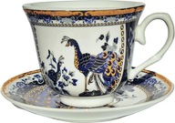 Porcelánová Peacock Blue šálka, podšálka, 1 ks, sada s darčekovou krabičkou