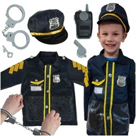 KOSTÝM KARNEVALOVÝ OUTFIT POLICAJT S PÚTAMI 3-8 ROKOV