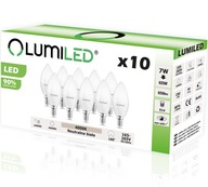 10x LED žiarovka E14 Sviečka 7W =65W LUMILED 4000K