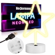 NEÓNOVÁ LED STAR LAMPA S USB STOJANOM DO IZBY