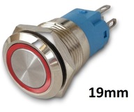 Vypínač Podsvietené bistabilné tlačidlo ON/OFF 12v 5A/230v 19mm 2NO 2NC