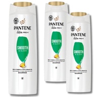 Pantene Active Smooth Sleek vlasový šampón proti krepovateniu x3