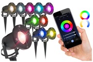 10x RGB LED WIFI TELEFÓN so zabudovaným zemným reflektorom