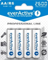 4x everActive R6/AA Ni-MH batérie 2600 mAh