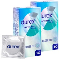 DUREX INVISIBLE CLOSE FIT CONDOMS tenké a nasadené 20 kusov