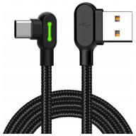 MCDODO UHLOVÝ KÁBEL 90° USB-C RÝCHLO NABÍJANIE OBOJSTRANNÉ USB TYP C LED 2M