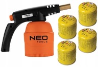 Plynová fúkačka NEO TOOLS + 4 KARTUŽE 190G