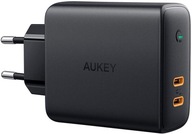 AUKEY nástenná nabíjačka GaN 2xUSB C PD3 63W