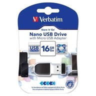 USB flash disk Verbatim, USB 2.0, 16 GB, Nano, Stor