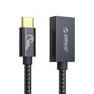 Orico CAF31-10-BK-BP USB kábel USB-C - USB-A (M-F) 3.1, 10Gbps, PD 60W