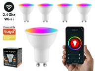 5x GU10 6W RGB CCT WiFi Tuya stmievateľná Smart Home LED žiarovka