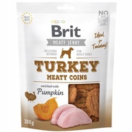 BRIT JERKY Morčacie mäsové COINS 200g pochúťka pre psa