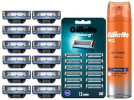 MACH 3 ČEPEĽOVÉ VLOŽKY DO STROJA GILLETTE MACH3 12KS + PENA 250ml