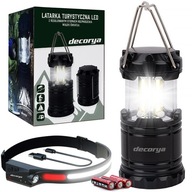 TURISTICKÁ LAMPA + LED ČELOVÁ LAMPA S DETEKTOROM