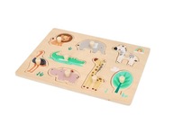 Adam Toys MONTESSORI puzzle s rúčkami Safari Drevená hračka