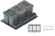 REJS Praktiko 80 odpadkový kôš 2x20l + 2x9l