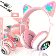 CAT EAR SLÚCHADLÁ PRE DETI BEZDRÔTOVÉ BLUETOOTH LED RGB CAT EARCH