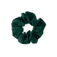 ALMANIA silk scrunchie - fľaškovo zelená