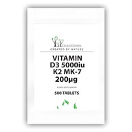 VITAMÍN D3 5000iu K2 MK-7 200 mcg 500 tabliet SILNÝ!