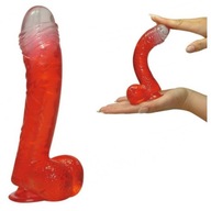 Gélové dildo na prísavke 17 cm miešok