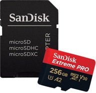 KARTA SANDISK MICROSDXC 256GB EXTREME PRO 200/140 MB/s PRE KAMERY GOPRO