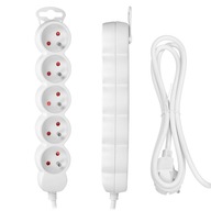 Predlžovací kábel Power Strip 5 zásuviek Kábel 3m