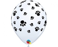 Balónik QL 11 palcový Paw Prints, 6 ks Psích labiek