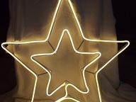 LED LAMPY NEON STAR VEĽMI VEĽKÉ, TEPLÉ BIELE, 70 cm